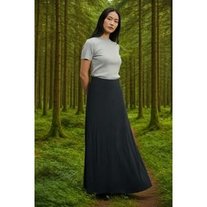 Express World Brand Women M Forest Green Maxi Long High Rise Pull On Back Slit